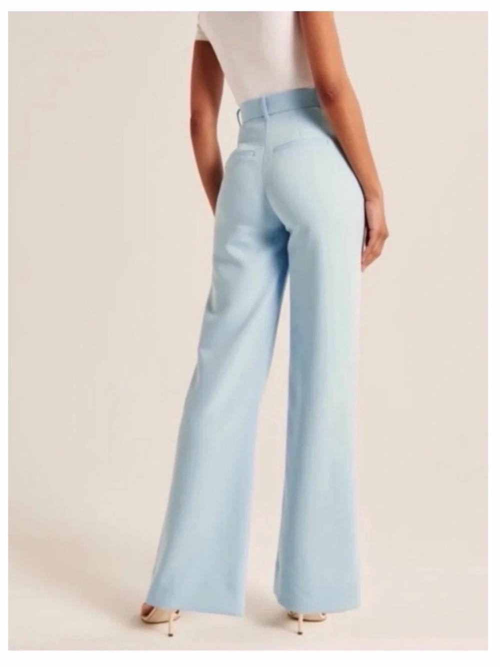 High-Waist Light Blue Trousers